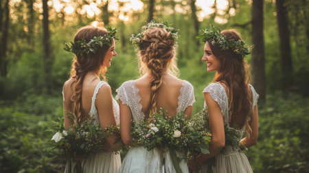 A magical gathering unfolds in the heart of the forest, as woodland creatures gather to celebrate Adorned in nature-inspired costumes, they revel in the beauty of their surroundings From mischievous squirrels to graceful deer, these friends embrace the serenity of the woodland realm AI Generativeの素材