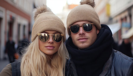 Embrace effortless chic with trendy casual downtown style for couples This collection features modern city fashion inspiration, including streetwear vibes, winter fashion, and cozy urban chic Discover stylish winter accessories, trendy outfits, and couple style ideas for a fashionable winter in the city AI Generativeの素材