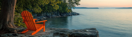 Imagine sinking into a deck chair, the gentle breeze carrying the scent of salt air as the sun dips below the horizon Tranquility washes over you as you watch the sky transform into a canvas of fiery hues This peaceful escape by the shore offers serenity, stress relief, and a AI Generativeの素材