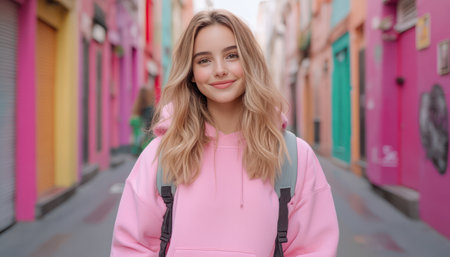 Embrace the vibrancy of city life through street style photography! Capture the energy of urban environments with unique and stylish poses This workshop will guide you to create dynamic images that showcase the individuality and color of street fashion AI Generativeの素材