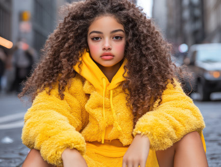 Capture the essence of urban style with vibrant yellow hoodie outfits Explore street fashion photography in colorful cityscapes, finding inspiration for trendy poses and streetwear looks From fashion bloggers to influencers, this guide offers tips on chic outfits, photography techniques, and the latest street fashion trends AI Generativeの素材