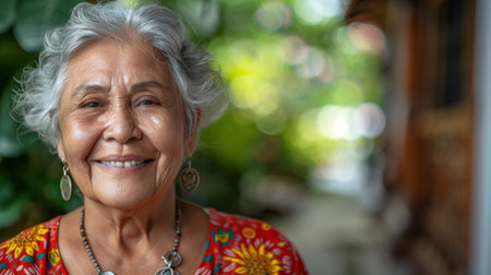 A smiling senior woman, her keychain a symbol of belonging, radiates happiness in her retirement home This community provides a supportive and fulfilling environment for seniors, offering care, activities, and a sense of home Whether independent living or assisted care, residents enjoy a vibrant lifestyle and a strong sense of AI Generativeの素材