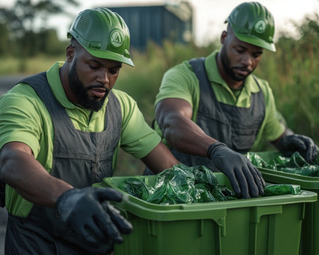 A group of friends united for a common goal sustainable waste management Working together, they embarked on an outdoor recycling project, showcasing their commitment to environmental responsibility Their collaborative efforts transformed discarded materials into valuable resources, proving that teamwork truly makes the dream work AI Generativeの素材