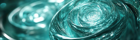 A mesmerizing digital artwork showcases the captivating dance of aqua spirals As they converge, they create a hypnotic visual experience, exploring the dynamic interplay of color and form The piece is a captivating study in movement and abstraction, drawing the viewer into its mesmerizing depths AI Generativeの素材