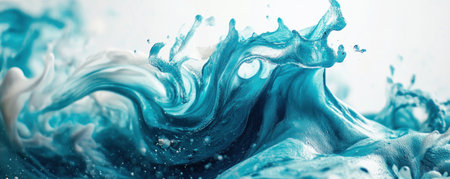 This artwork is a mesmerizing abstract composition of swirling blue shapes, evoking the dynamic flow of water The fluid design creates a sense of movement and energy, showcasing the captivating texture and abstract beauty of liquid The vibrant aqua colors and swirling patterns create a visually captivating and dynamic masterpiece AI Generativeの素材