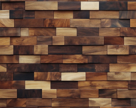 This rustic wooden plank wall texture boasts natural wood paneling with rich earthy tones and a simple, striking pattern Its authentic charm elevates interior design, home decor, and architectural projects The texture creates a warm and inviting atmosphere, adding depth and character to any space AI Generativeの素材
