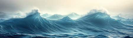 This stunning digital art print captures the serene beauty of abstract aqua waves The high-resolution image depicts an undulating flow, evoking a calming seascape Perfect for home decor, this contemporary art piece features tranquil aqua tones and peaceful nature imagery, bringing a touch of serenity to any space AI Generativeの素材
