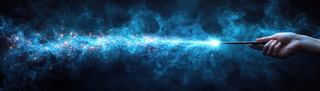 Prepare to be spellbound! A captivating magic show promises the impossible, where illusion meets spectacle A simple wand becomes the key to a world of wonder, leaving you breathless with amazement Witness the unbelievable and experience the enchanting world of magic AI Generativeの素材