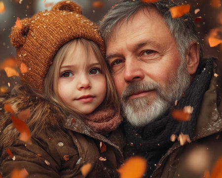 A tender photograph encapsulates the warmth of a family celebration, capturing the unbreakable bond between a loving daughter and her family The image radiates genuine joy, showcasing a moment of love and connection that speaks volumes about their enduring relationship AI Generativeの素材