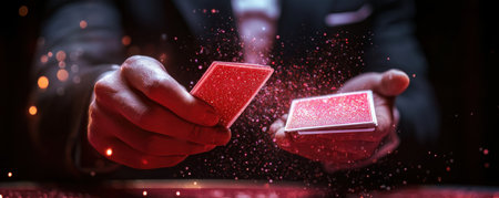Unlock the secrets of sleight of hand magic! This captivating guide reveals the artistry and wonder behind dazzling tricks Learn the techniques used by professional magicians to amaze and entertain audiences, transforming ordinary objects into extraordinary spectacles AI Generativeの素材