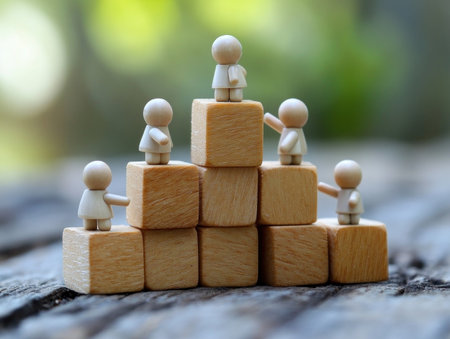 This message emphasizes the power of collaboration and perseverance in achieving success It highlights the importance of teamwork, where individual efforts come together to build unity and overcome challenges The symbol of success represents the collective achievement that results from sustained dedication and shared goals AI Generativeの素材