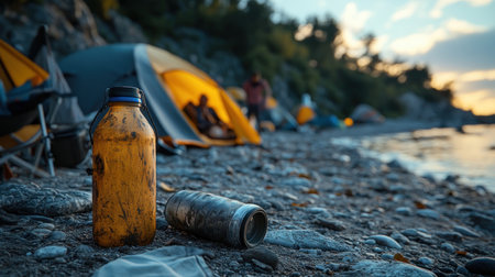 Embrace sustainable camping with eco-friendly gear designed for zero-waste adventures Minimize your environmental footprint, prioritize health, and enjoy responsible living in nature Choose gear crafted from recycled materials and ethically sourced components to protect our planet AI Generativeの素材