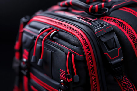 Embark on your next adventure with this high-tech backpack Built for durability and lightness, it features innovative storage solutions and a design optimized for every challenge Packed with features, it's the ultimate companion for any expedition Shop now and conquer your next journey! AI Generativeの素材