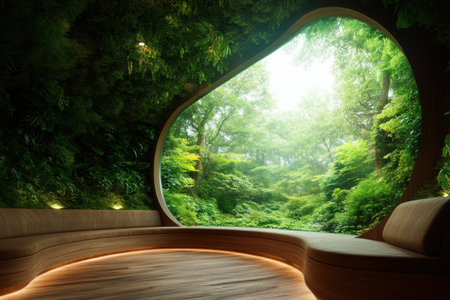 Step into a sanctuary of healing and wellness This modern therapy room embraces biophilic design, incorporating lush greenery and natural elements The tranquil ambiance fosters emotional balance, creating a restorative space where you can reconnect with yourself and embark on your journey to well-being AI Generativeの素材