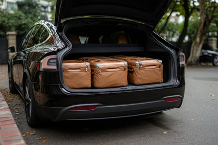 Embark on an eco-conscious family adventure with our sustainable road trip! Our electric vehicle, boasting ample storage space, ensures a comfortable journey while minimizing your carbon footprint Explore scenic routes, discover hidden gems, and create lasting memories with a focus on environmental responsibility AI Generativeの素材