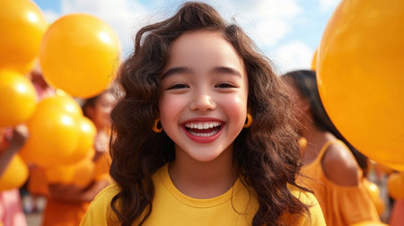 Immerse yourself in the vibrant energy of a lively carnival! Laughter echoes through the air, smiles illuminate faces, and joy fills every moment Capture the infectious spirit of this colorful community gathering, bursting with excitement and celebration It's a kaleidoscope of fun, where memories are made and spirits soar AI Generativeの素材