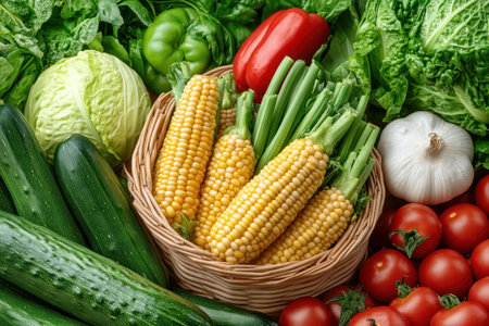 Indulge in a vibrant, gluten-free meal bursting with fresh vegetables This colorful dish is a healthy and nutritious choice, packed with vitamins, minerals, and antioxidants It's a perfect way to maintain a balanced diet and fuel your body with essential nutrients AI Generativeの素材