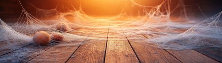 The air hung thick with the scent of decay, illuminated by a single, flickering lantern Eerie cobwebs draped the shadowy corners of the room, clinging to the worn wooden floorboards An unsettling chill emanated from the walls, whispering tales of forgotten secrets The glow of the lantern cast long, distorted AI Generativeの素材