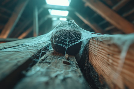 Transform your Halloween haunted house into a spine-chilling spectacle with spooky cobweb decorations These creepy cobwebs create a haunting atmosphere, perfect for setting a ghastly mood Hang them from ceilings, walls, and windows to weave an eerie web of fright that will leave your guests trembling with terror AI Generativeの素材