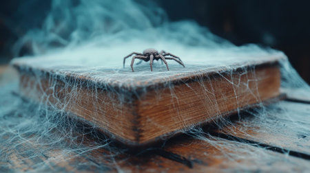 A chilling antique chest, shrouded in cobwebs, sits forgotten in the dim, echoing darkness Its aged wood whispers secrets of forgotten lives and whispers of the restless dead A perfect centerpiece for your Gothic horror or Halloween decor, this vintage treasure brings haunting charm to any space AI Generativeの素材