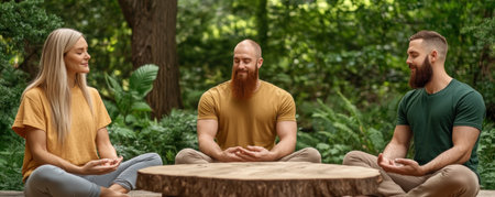 Find solace and support in our nature-based group therapy sessions Connect with a community of understanding individuals, share your mental health journey, and gain strength through shared experiences Embrace the tranquility of nature while finding healing and growth together AI Generativeの素材