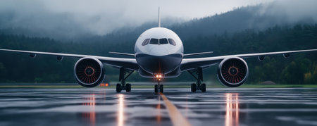 This image captures the intricate dance of air as it flows over an airplane's engines and wings Aerodynamic forces, like lift and drag, are beautifully illustrated, showcasing the principles behind flight The image highlights the complexities of aircraft design, from engine efficiency to wing shape, all working together to ensure AI Generativeの素材