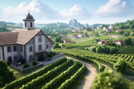 Escape the city's hustle and embrace the tranquility of rural life Explore charming vineyards, visit local farms, and meander along scenic routes Unwind amidst breathtaking natural beauty and reconnect with nature's serenity AI Generativeの素材