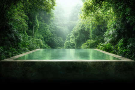 Escape to a luxurious jungle haven with breathtaking rainforest views This exclusive vacation rental boasts an infinity pool for ultimate relaxation and adventure opportunities at your doorstep Experience the perfect blend of tranquility and exploration in this secluded paradise AI Generativeの素材