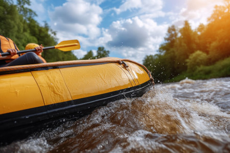 Embrace the rush of adrenaline on a whitewater rafting adventure through pristine wilderness Conquer wild rapids and experience the untamed beauty of nature's waterways This expedition caters to thrill-seeking adventurers who crave an exhilarating challenge amidst breathtaking landscapes AI Generativeの素材