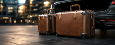 Embrace the open road with ease! Our road trip essentials suitcases are designed for effortless loading and unloading, ensuring a seamless travel experience Pack your bags in style and convenience, and embark on an unforgettable adventure Hit the road and explore! AI Generativeの素材