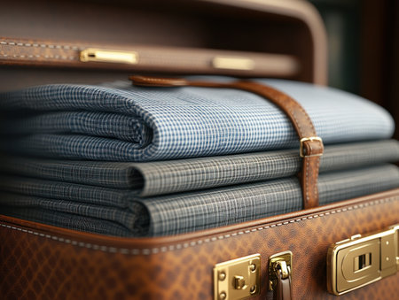 This travel-ready suitcase features built-in storage compartments, keeping your belongings organized and accessible Its secure lock ensures peace of mind, while the spacious design accommodates all your essentials Enjoy a stress-free and organized journey with this innovative suitcase AI Generativeの素材