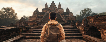 Embark on a captivating journey through time, exploring the awe-inspiring architecture of ancient temples Discover intricate stone carvings that tell stories of ancient civilizations and stand in the shadow of majestic ruins, whispering tales of a bygone era Prepare to be mesmerized by the grandeur and artistry of these timeless AI Generativeの素材