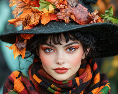 Embrace your inner enchantress with modern witch costume ideas! This Halloween, ditch the traditional black and embrace whimsical patterns, vibrant accessories, and playful details Create a trendy and unique look that's both enchanting and stylish AI Generativeの素材