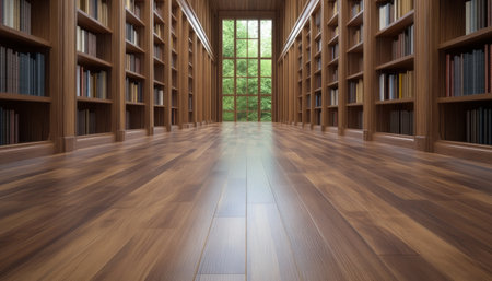 This library embraces inclusivity with wide corridors, ramps, and wheelchair access, ensuring a welcoming environment for all Its design prioritizes accessibility and comfort, allowing everyone to enjoy the enriching experience of reading Wheelchair-friendly features cater to diverse needs, making the library a truly inclusive space AI Generativeの素材