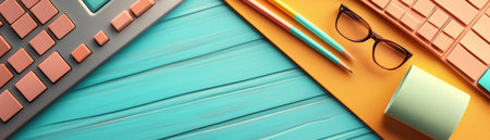 Transform your workspace into a productivity powerhouse with an organized desk Keep your essentials within reach, including stationery, keyboard, and planning tools A clutter-free environment fosters focus and clarity, allowing you to conquer your tasks with ease AI Generativeの素材