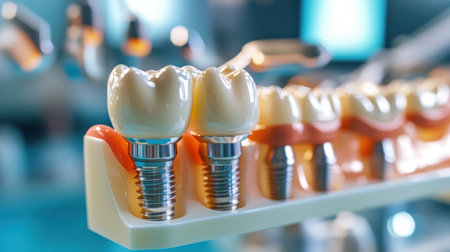 Restore your smile with advanced dental implant technology in a modern clinic Our innovative procedures utilize cutting-edge techniques for a comfortable and efficient experience We provide personalized care, ensuring exceptional results and a renewed sense of confidence AI Generativeの素材