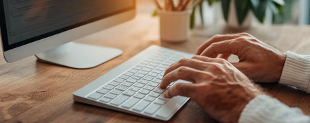 This image showcases a minimalist workspace designed for productivity A clean desk features efficient organization, a sleek keyboard, and essential planning tools The setup exudes simplicity and focus, creating an ideal environment for tackling any task The minimalist aesthetic fosters clarity and concentration, ensuring a seamless workflow AI Generativeの素材