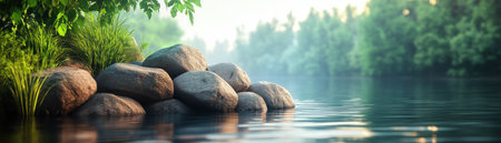 Embark on a picturesque lakeside trail with your family, uncovering hidden gems before casting a line This enchanting journey through nature's beauty promises breathtaking views and unforgettable memories Let the serenity of the lake and the thrill of discovery guide your adventure AI Generativeの素材