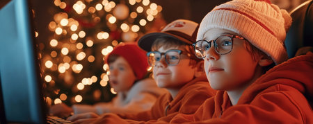 A cherished family Christmas tradition unfolds amidst the glow of vintage decor and twinkling Christmas lights Laughter fills the air as loved ones bond over classic multiplayer games, creating memories that will last a lifetime The warmth of the season and the spirit of togetherness shine through, making this a AI Generativeの素材