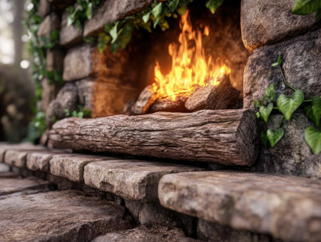 Seek solace in a rustic cabin nestled amidst the wilderness Its warm glow emanates from a crackling fireplace, inviting you to unwind Escape the everyday and embrace tranquility in this cozy retreat, where peace and rejuvenation await AI Generativeの素材