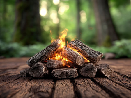 Escape to a rustic cabin nestled in nature's serenity Enjoy the comforting crackle of a cozy fireplace, leaving behind the world's hustle and bustle Embrace tranquility and relaxation in this peaceful retreat, where nature's beauty invites you to unwind and rejuvenate AI Generativeの素材