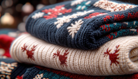 Get ready to spread holiday cheer with this hilarious Ugly Christmas sweater! Featuring a reindeer and snowflake pattern, it's perfect for parties and festive gatherings This cozy knit sweater is guaranteed to bring laughs and good times Get yours today and be the life of the party! AI Generativeの素材