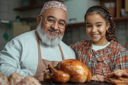 Thanksgiving dinner is a cherished family tradition where generations gather to prepare a feast Recipes passed down through the years create a unique and delicious experience Laughter and conversation flow freely as everyone works together, forging lasting memories around the table This annual tradition strengthens family bonds and celebrates the AI Generativeの素材