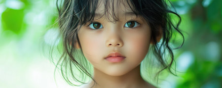 The portrait captures the essence of childhood joy, a young girl radiating innocence and pure delight Her expression is one of unbridled happiness, her eyes sparkling with life and wonder The image evokes a sense of carefree bliss, a precious moment frozen in time AI Generativeの素材