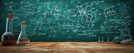 Immerse yourself in the world of science with this captivating chalkboard sketch Hand-drawn diagrams and formulas bring to life key concepts in chemistry, biology, and physics Perfect as an educational background for classrooms, labs, or any STEM project, this visual exploration inspires learning and sparks curiosity AI Generativeの素材