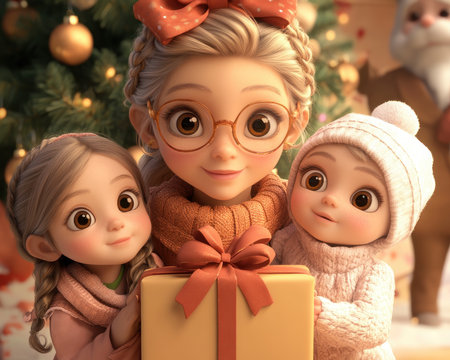 A heartwarming scene of family gathered around a Christmas tree, sharing stories and laughter The spirit of the season radiates, reminding us of the true meaning of Christmas: love, family, and togetherness This image captures the essence of holiday cheer, where the greatest gift is the joy of being surrounded AI Generativeの素材