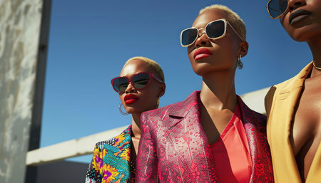 "Fashion-Forward Friends Rock Expressive Styles" celebrates the unique bond of friendship through bold fashion choices This collection captures the essence of modern individuality, showcasing how friends express their distinct styles From daring trends to personal touches, these stylish moments highlight the power of self-expression and the beauty of embracing individuality AI Generativeの素材