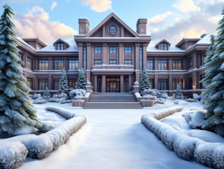 Escape to a world of luxury in our picturesque mountain resort Indulge in exquisite accommodations, rejuvenate in tranquil spas, and savor fine dining experiences Experience unparalleled comfort and relaxation at our exclusive ski destination, offering world-class amenities for an unforgettable getaway AI Generativeの素材