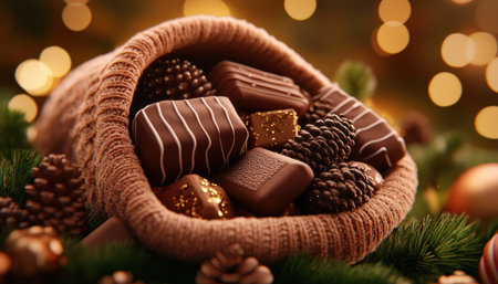 Embrace the spirit of Christmas with a stocking overflowing with joy! Filled with festive treats, thoughtful gifts, and delightful surprises, this stocking promises cozy holiday cheer Unwrap the magic and discover the wonders that await within this festive treasure AI Generativeの素材