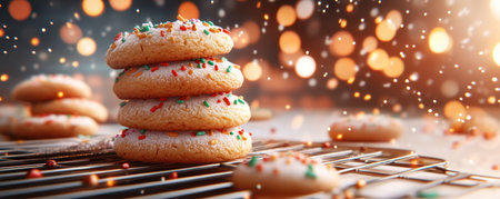 Indulge in the irresistible aroma of freshly baked holiday cookies, adorned with vibrant sprinkles and ready to delight Discover creative ways to decorate festive treats and unleash your inner baker From classic favorites to whimsical designs, these cookie ideas are sure to bring holiday cheer to your kitchen AI Generativeの素材